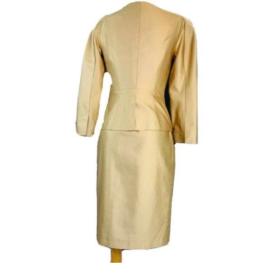 L.K. Bennet Suit 3Pc Dress Silk Set Elegant London International Luxury Fashion - Picture 9 of 16